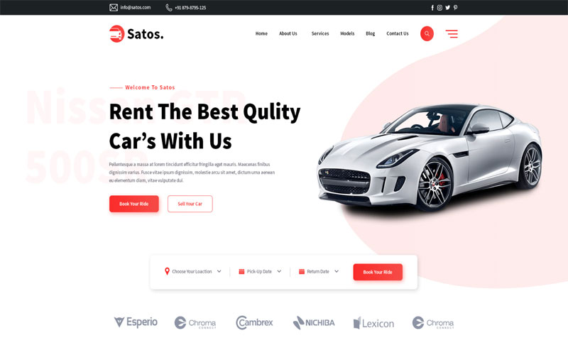 Mẫu thiết kế web cho thuê xe du lịch nổi bật